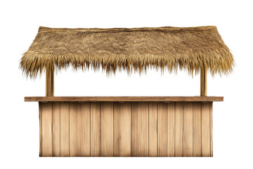 Tropical Tiki Bar Stand on Transparent Background