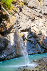 The Aare Gorge (German: Aareschlucht) is a section of the river Aare that carves through a limestone ridge near the town of Meiringen, in the Bernese Oberland region of Switzerland