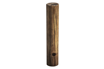 Wooden Pole Isolated on Transparent Background PNG