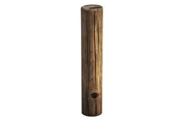 Wooden Pole Isolated on Transparent Background PNG