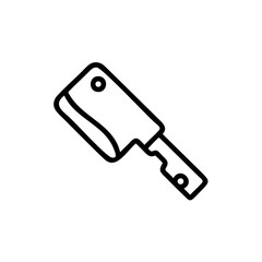 Handdrawn Line Art Cleaver Butcher Knife Icon kitchen cooking
