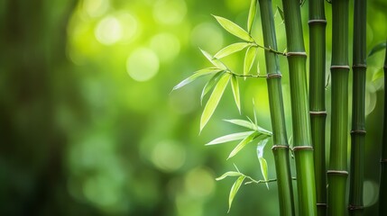 Serene Bamboo Grove Lush Greens and Natural Light