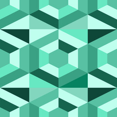 Green diamonds seamless geometric pattern vector illustration