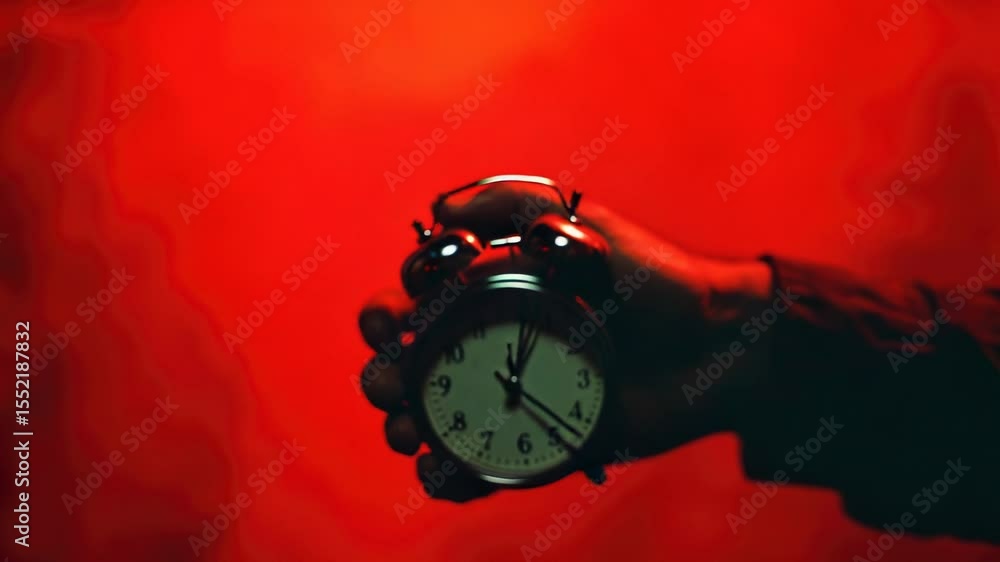 Aufkleber a person grasping a clock in their hand, with possible hints of urgency or importance