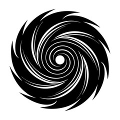 Abstract black and white spiral vortex illustration for backgrounds and graphic design elements use case