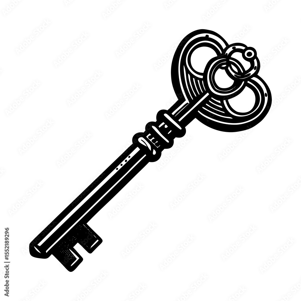 Poster unlock your potential with this vintage key vector graphic for security and design projects today