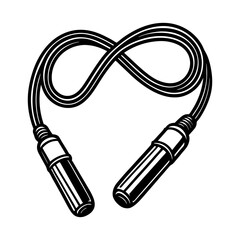 Get your workout in with this black and white jump rope illustration for fitness enthusiasts and athletes