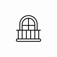 balcony fence icon sign vector