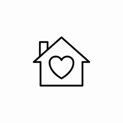 heart house icon sign vector