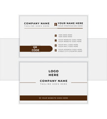 Clean Corporate Business Card Layout with company logo, print template, editable vector illustration