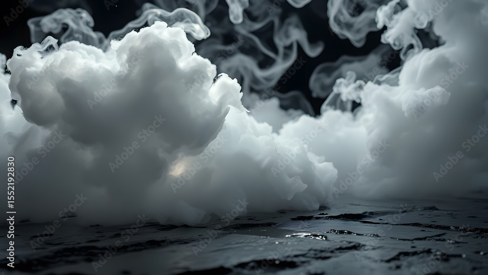 Poster ethereal clouds and smoke create a mystical atmosphere, perfect for artistic and abstract compositio