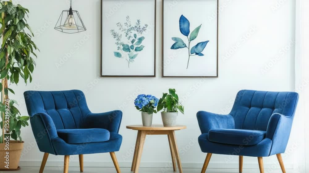 Poster a warm and inviting space with two chairs and a table, perfect for relaxing or socializing