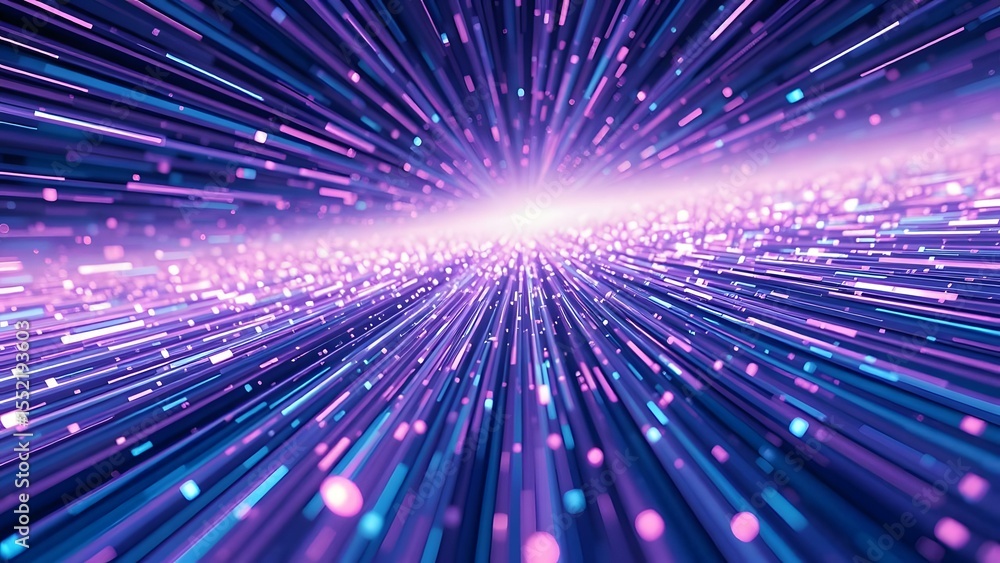 Poster vivid and dynamic abstract design showcasing beams of light in vibrant colors representing speed and