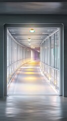 Illuminated Pathway in a Dark Sci-Fi Tunnel