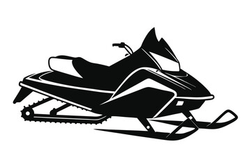 Stylish Silhouette Illustration of a Modern Snowmobile for Winter Adventures and Recreation