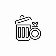 bin ring icon sign vector