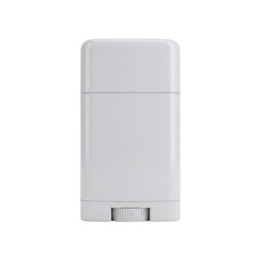 White plastic deodorant stick mockup, isolated on transparent background