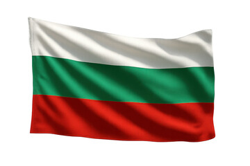 Obraz premium Realistic Bulgaria flag isolated on transparent background, national symbol