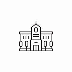 government building icon sign vector