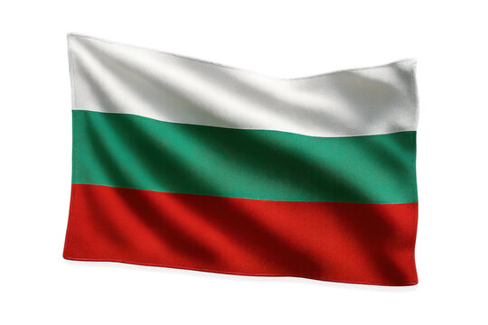Bulgarian flag waving on a transparent background, a patriotic symbol image - Powered by Adobe