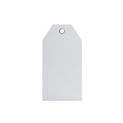 Blank hanging paper tag label mockup, isolated on transparent background