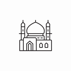 mosque temple icon sign vector