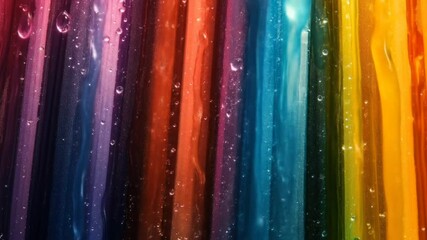 Colorful vertical straws submerged in water with sparkling bubble effect, seamless looping 4k time-lapse animation video background. Abstract concept - Powered by Adobe