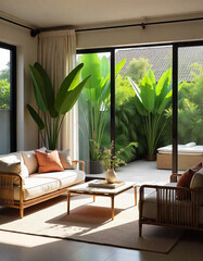 modern living room with a window