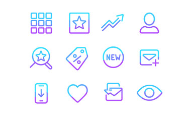 Neon icons: modern glowing symbols for digital interfaces