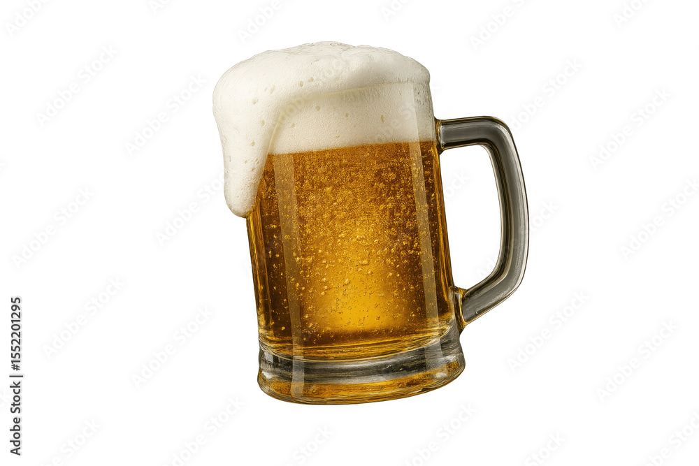 Aufkleber mug of refreshing beer with rich foam isolated on a transparent background image