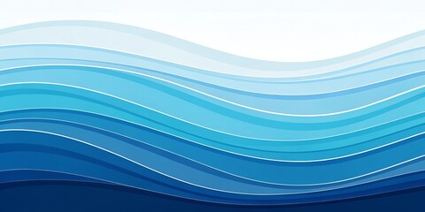 Abstract Blue Gradient Waves with White Lines , pattern, background