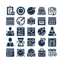 Monoline Icon Pack: Clock, Calendar, and GPS Pin Symbols

