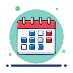 Calendar Icon Design in Cartoon Style for Schedule Planning and Event Management