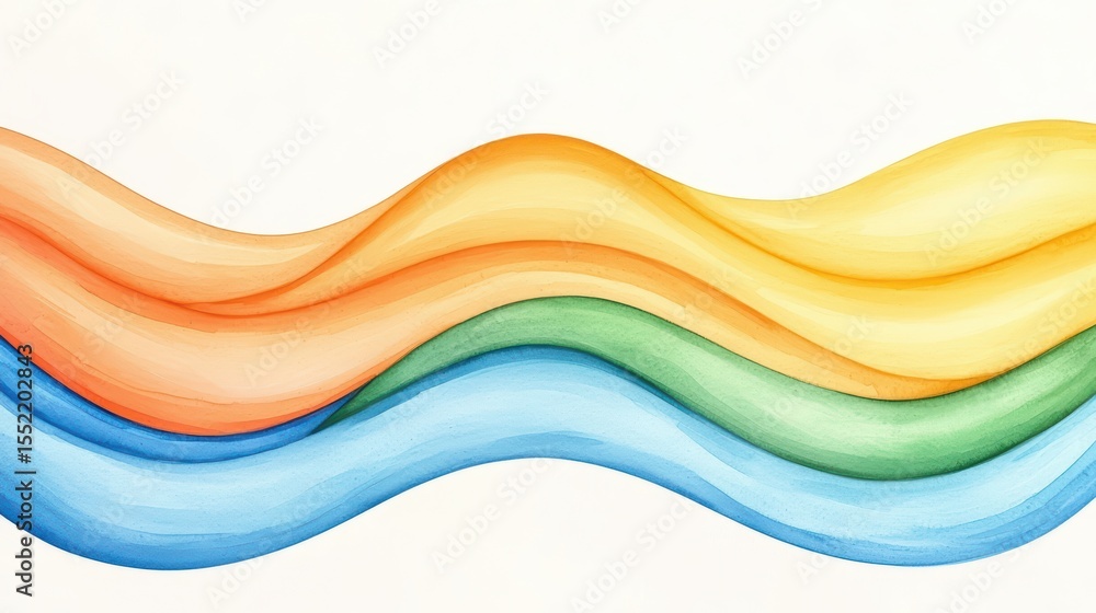Aufkleber vibrant abstract waves in warm and cool tones with smooth flowing design for artistic backgrounds an