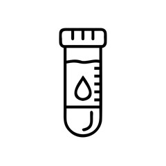 Handdrawn Lineart Test Tube Icon Laboratory Sample Blood Drop Measurement vector