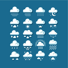 Vector Cloud Logo Bundle for Tech and Weather Branding

