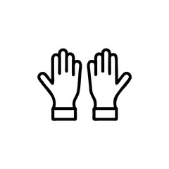 Handdrawn Line Art Gloves Icon Pair Laboratory Safety Equipment vector 1