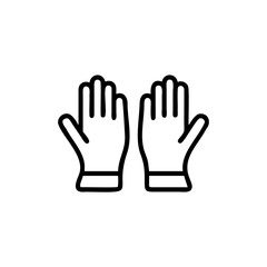 Handdrawn Line Art Gloves Icon Pair Laboratory Safety Equipment vector 2