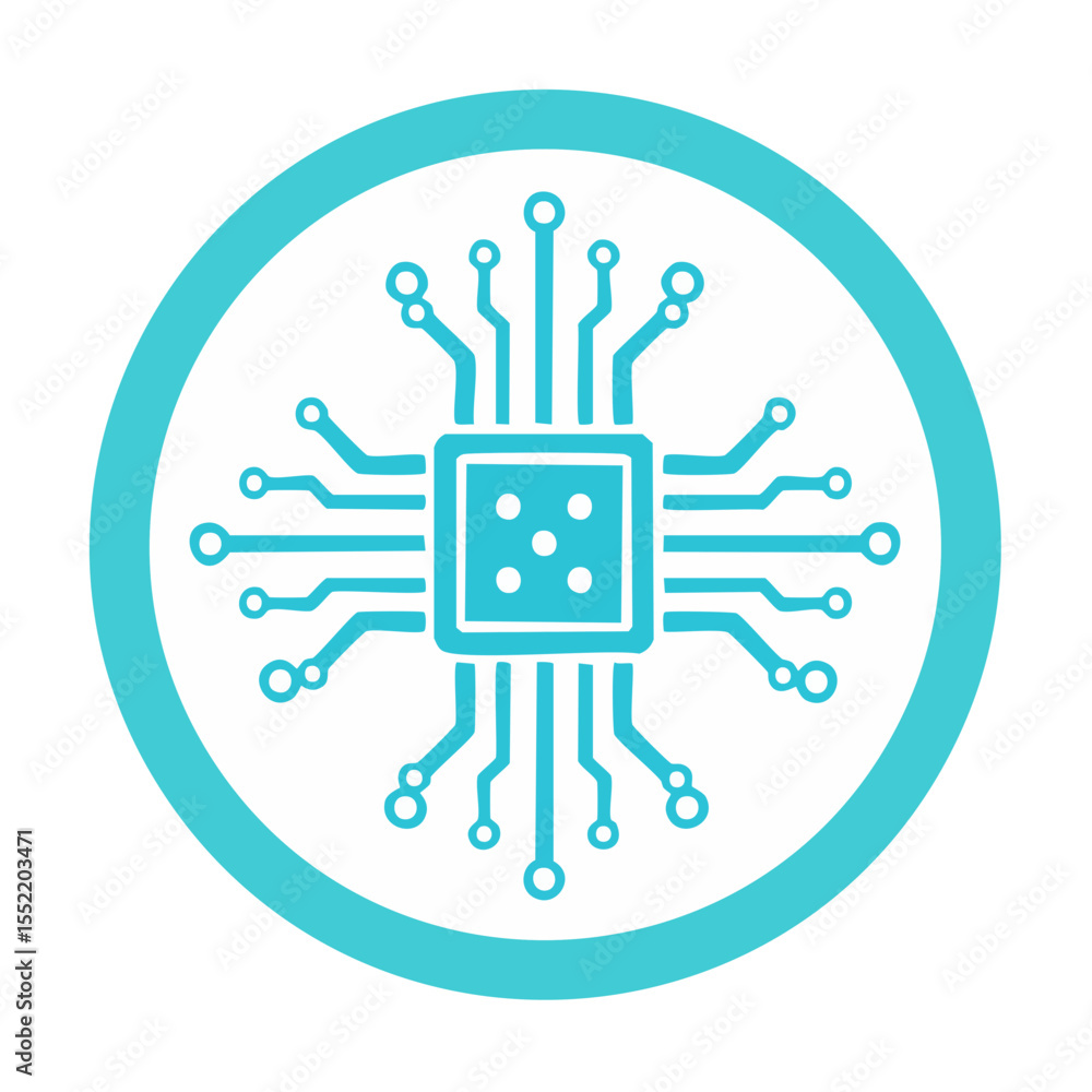 Poster modern technology circuit board illustration for artificial intelligence and computer science in a c