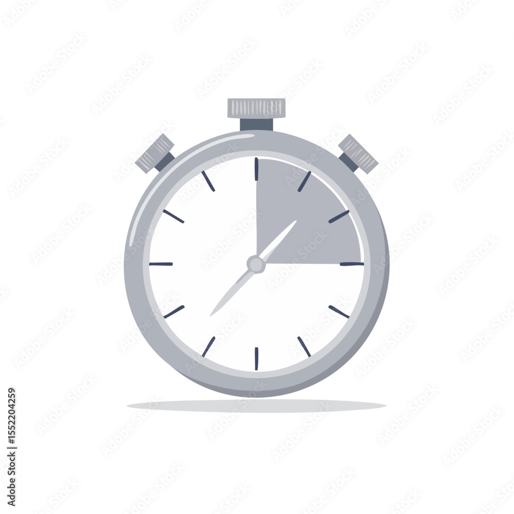 Poster simple stopwatch icon symbolizing time management and efficiency with progress indication
