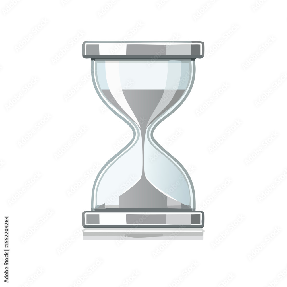 Poster vector sand timer illustration clock device counting down deadline running out of time