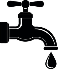 vector illustration of tap with water drop