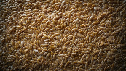 Solid background of peeled flaxseed seeds
