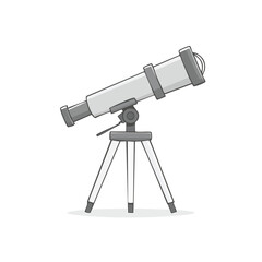Illustration of a Telescope on a Tripod Against a Dark Background for Stargazing