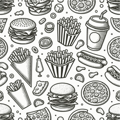 Fast Food Line Art Vector Pattern for Packaging and Branding

Fast Food Line Art Vector Pattern for Packaging and Branding

