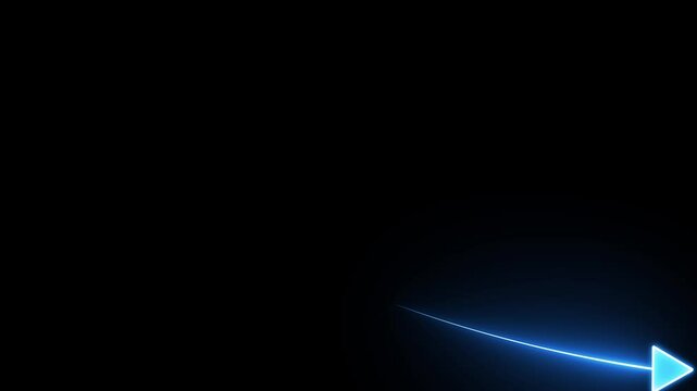 Glowing neon line business graph chart icon animation background. business graph chart arrow icon neon glowing royal arrow . 4k animation video .