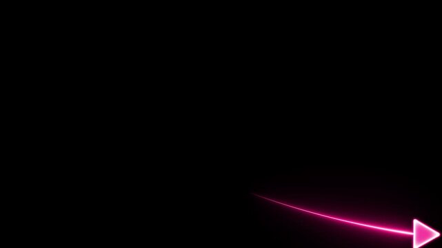Glowing neon line business graph chart icon animation background. business graph chart arrow icon neon glowing royal arrow . 4k animation video .