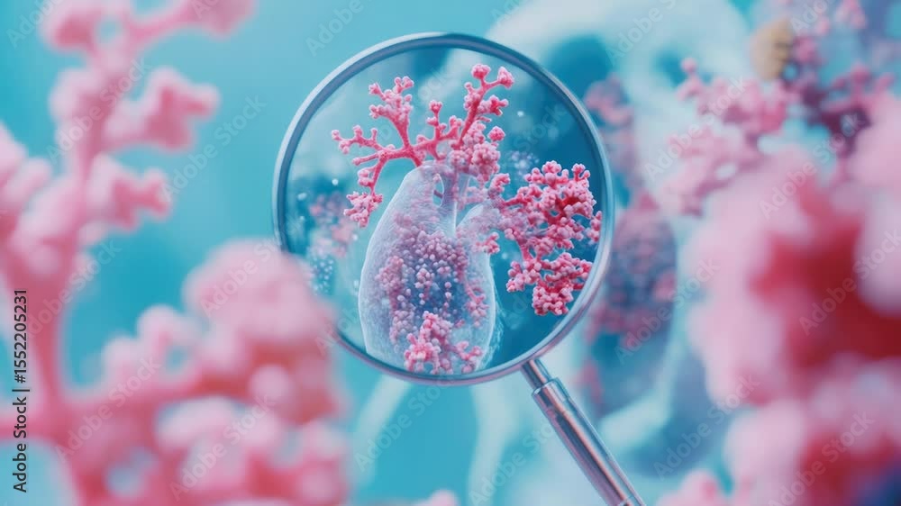 Poster high-quality image of human lungs with detailed structures visible