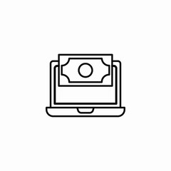 laptop cash transactions icon sign vector