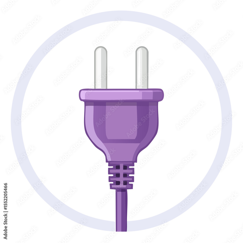 Poster electrical plug vector illustration on black background simple style power cord appliance energy con
